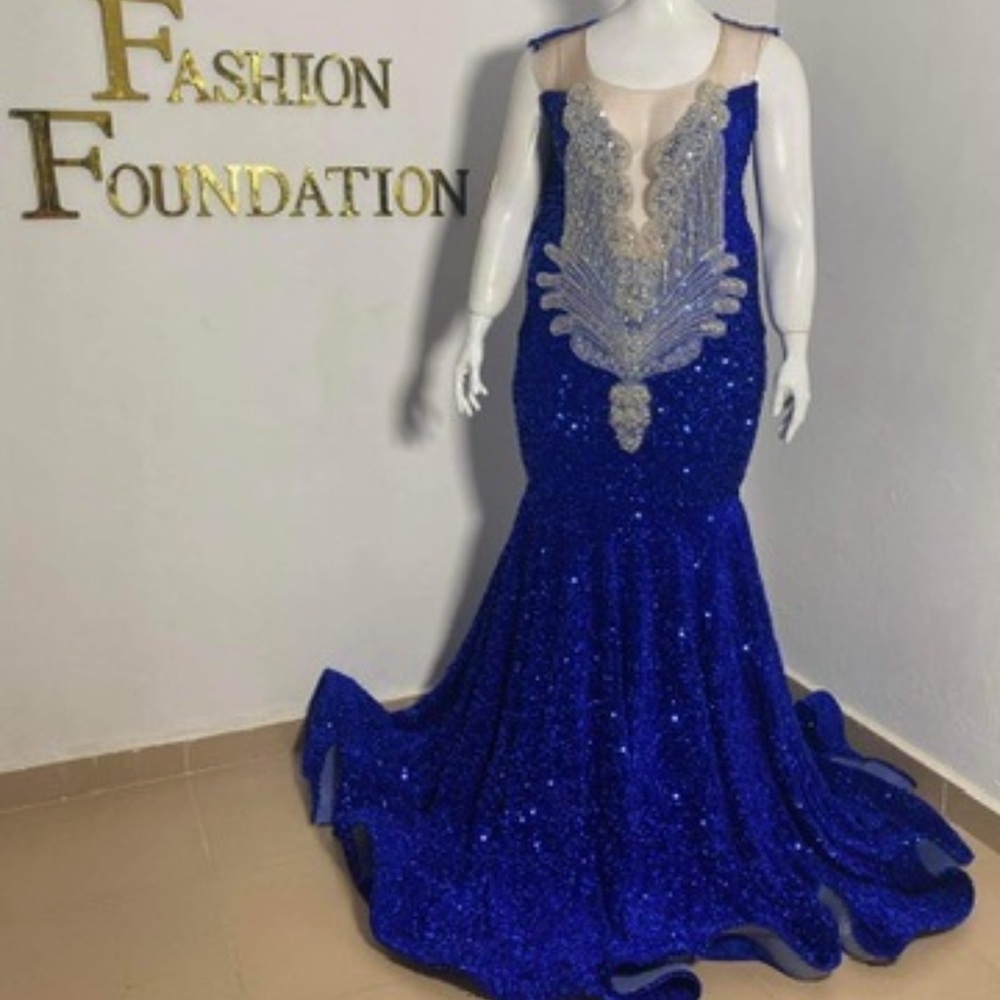 Blue Sequin Gown